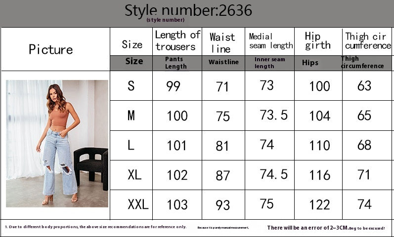 Women’s Ripped Slim Fit Jeans – Trendy Distressed Denim Pants Casual Fashion