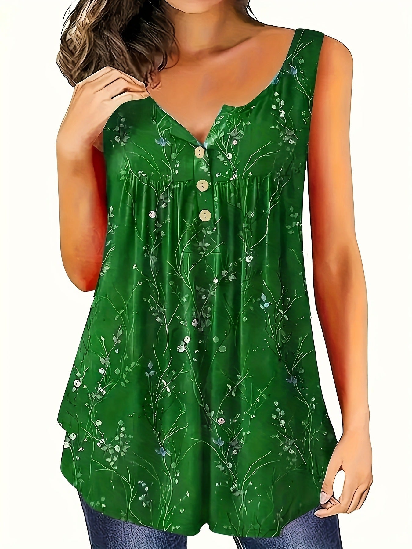 Elegant Floral Strapless Women’s Top – Stylish A-Line Sleeveless Blouse