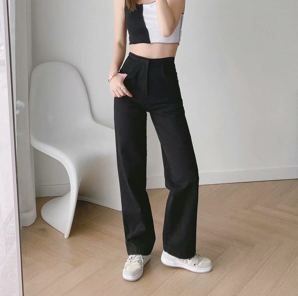 Women’s Banana Pants – Loose Straight Denim Trousers