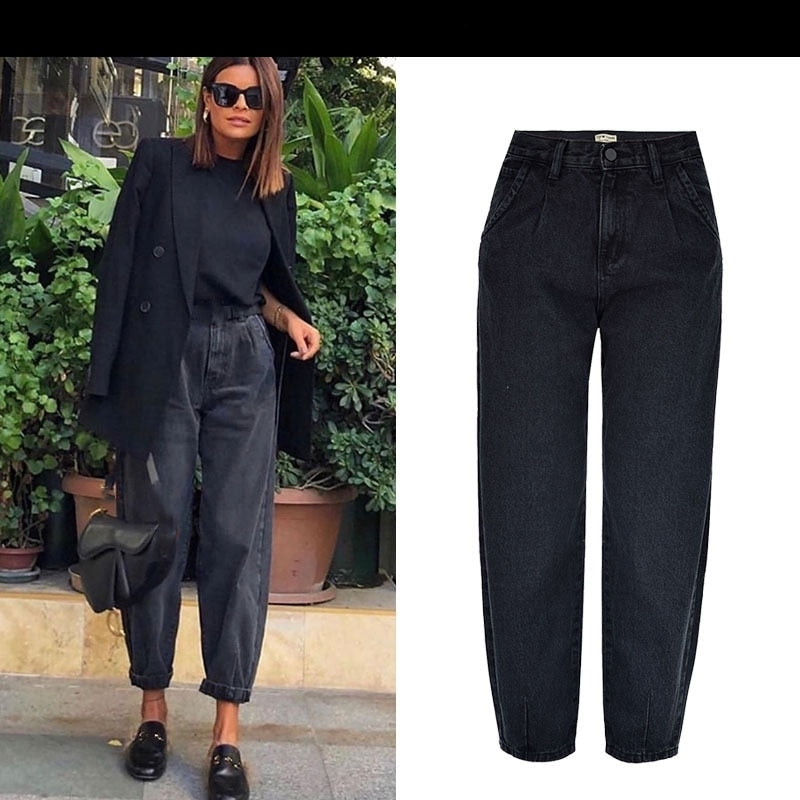 Women’s High-Waist Baggy Denim Trousers