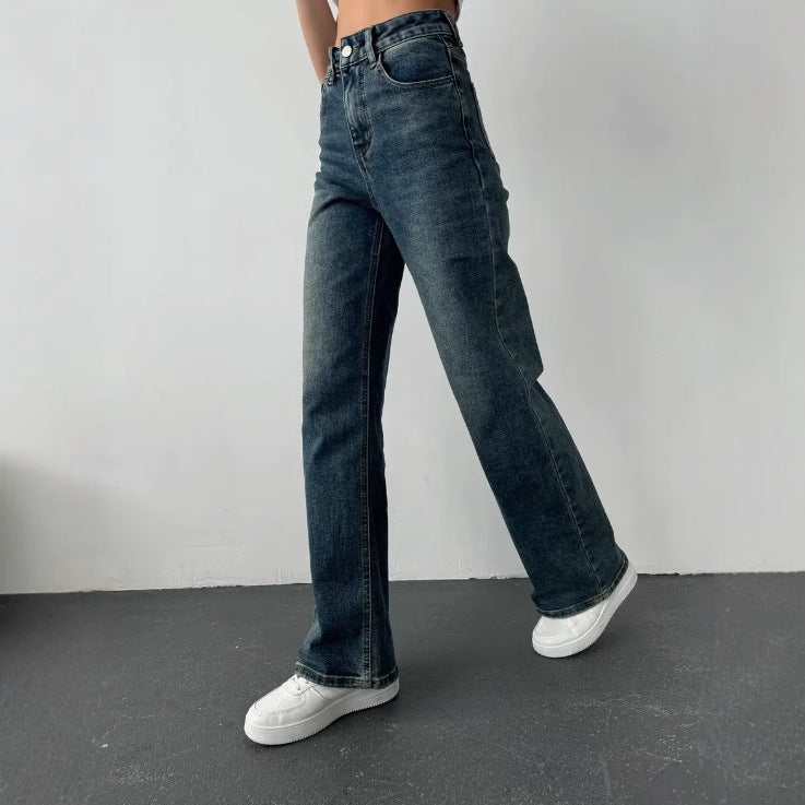 Women’s Vintage Blue Jeans – Spring & Fall Casual Style