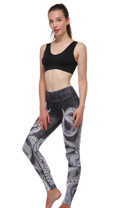 Octopus Print Leggings for Women – Stylish Stretchy Fitness Pants