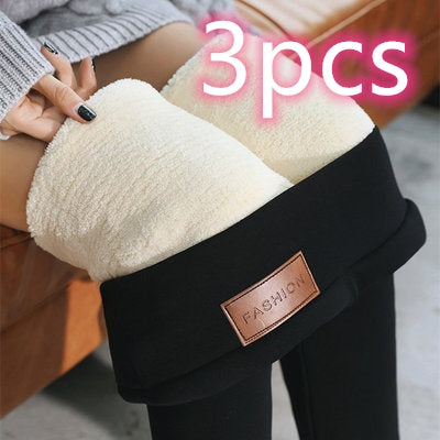 Women’s Lamb Wool Leggings – Warm Fleece Lined Stretch Winter Pants