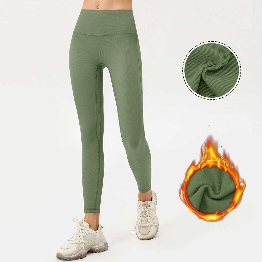 Women’s High Stretch Striped Leggings – Fleece Lined Casual Pants