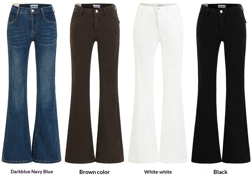 Women’s Slim-Fit Flared Jeans – Stretch Bootcut Denim Pants for Elegant Everyday Style