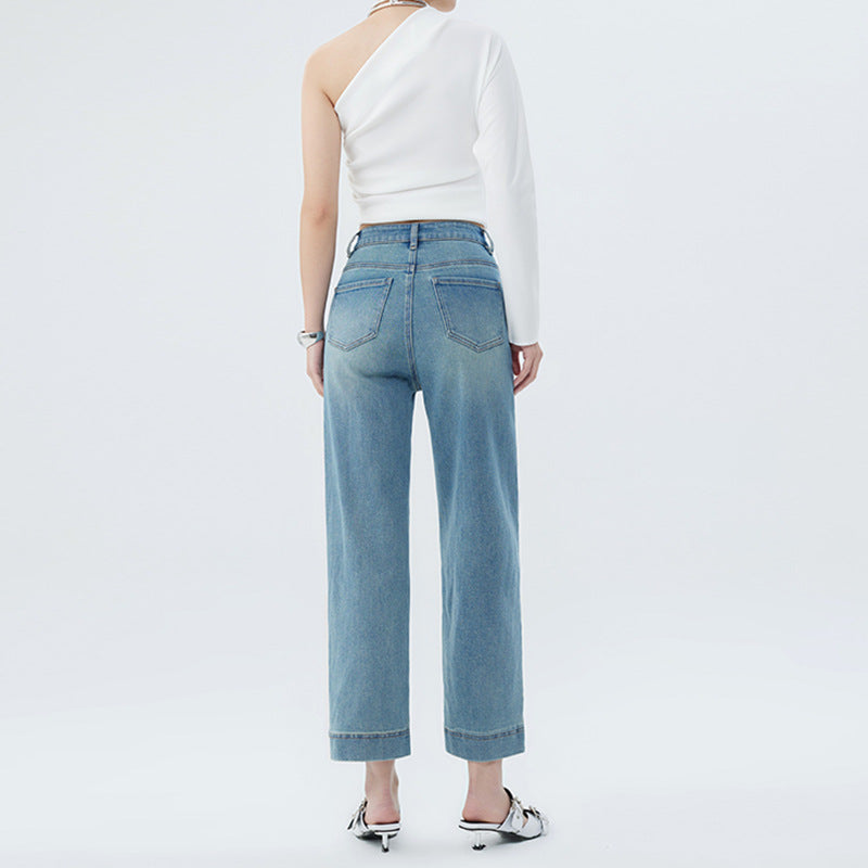Women’s Light Blue Jeans – Fashion Spring Denim Pants with Slim Fit Stretch