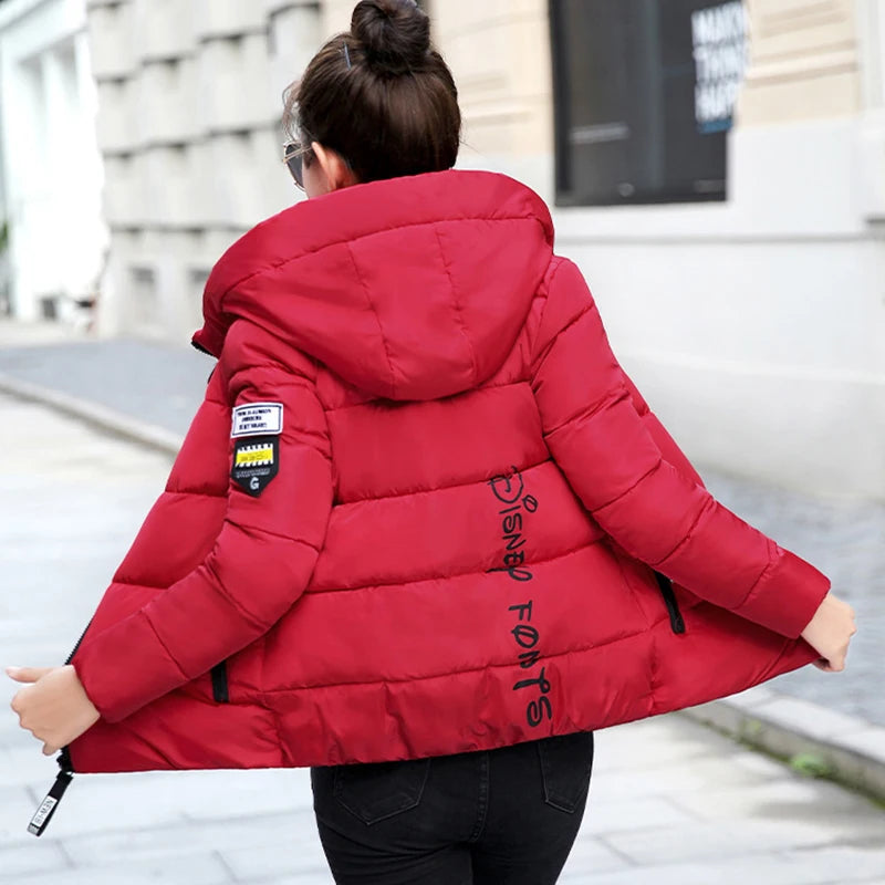 Women’s Hooded Winter Parka | Slim Fit Short Warm Padded Jacket