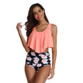 Floral High Waist Bikini Set | Frill Detail Preppy Style Swimwear