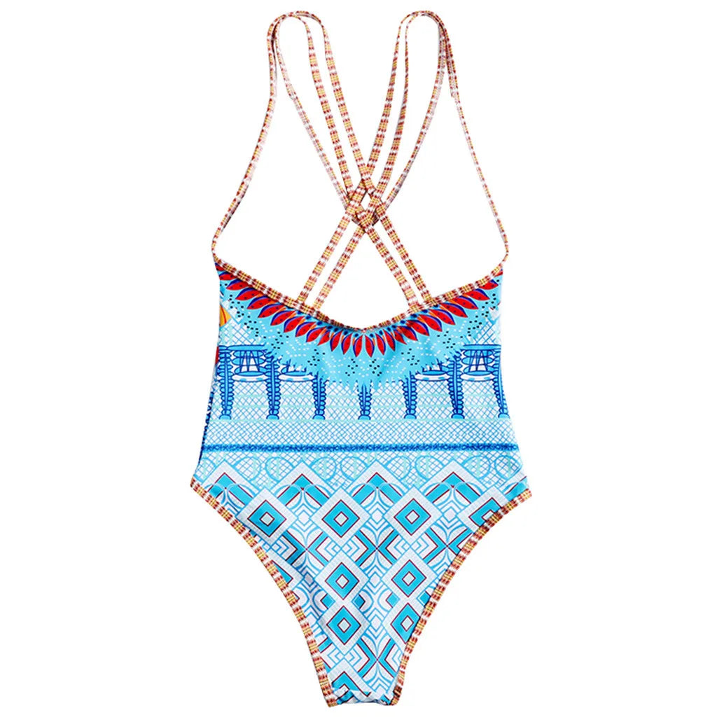 Bohemian Print Bikini Set | Sexy Mid-Waist Women’s Swimwear