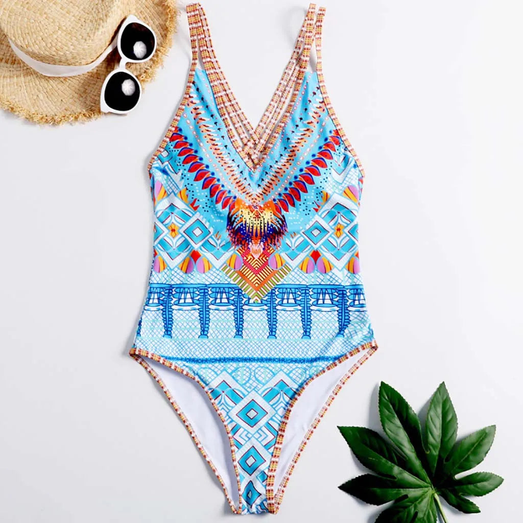 Bohemian Print Bikini Set | Sexy Mid-Waist Women’s Swimwear