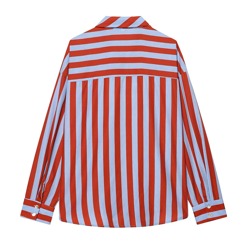 Women’s Striped Loose Blouse | Bow Detail Shirt