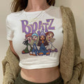 Gothic Kawaii Crop Top Bratz Graphic Tee Y2K Grunge Shirt