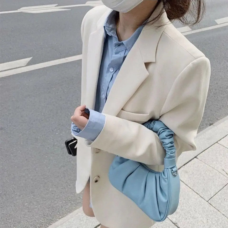 Korean Style Women’s Blazer 2025 | Casual Loose Fit Mid-Length Jacket