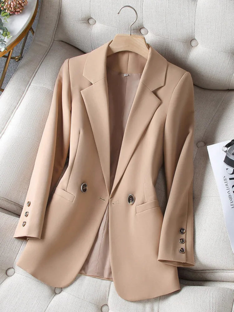 Women’s Double-Breasted Blazer | Elegant Slim Fit Office & Streetwear Jacket