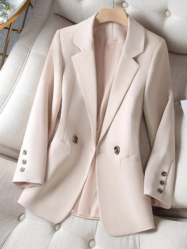 Women’s Double-Breasted Blazer | Elegant Slim Fit Office & Streetwear Jacket