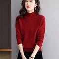 Women’s Half Turtleneck Knit Sweater | Loose Fit Pullover