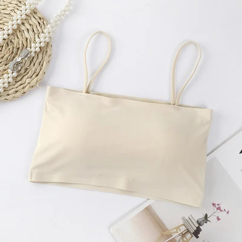 Seamless Backless Crop Top Women Strap Summer Cami