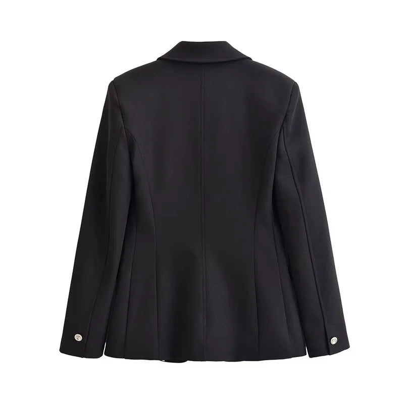 Women’s Slim Fit Blazer – Single Button Structured Jacket with Notched Lapel