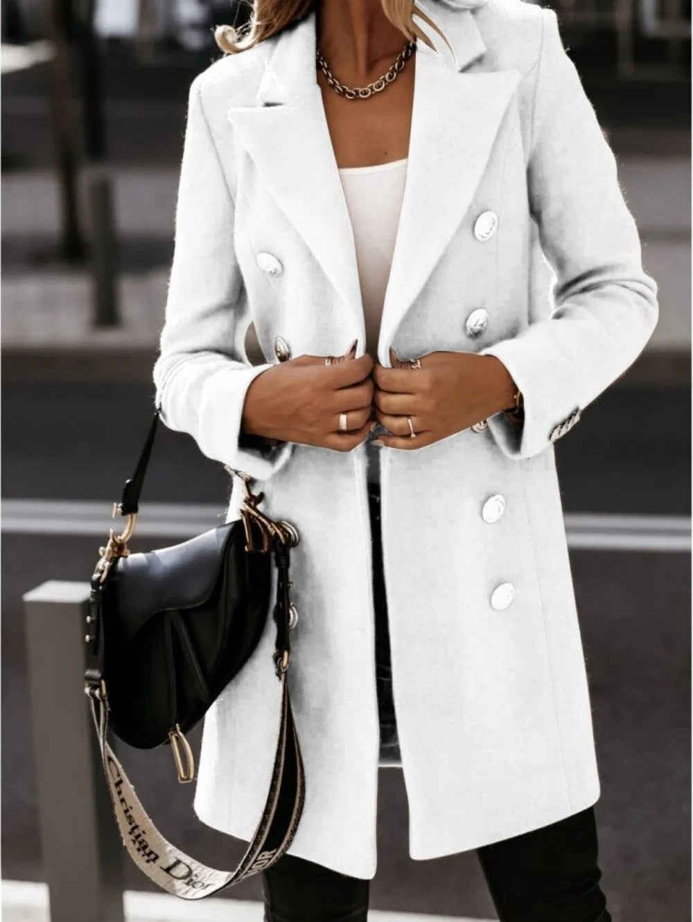 Women’s Long Woolen Coat | Korean Style Double-Breasted Winter Jacket