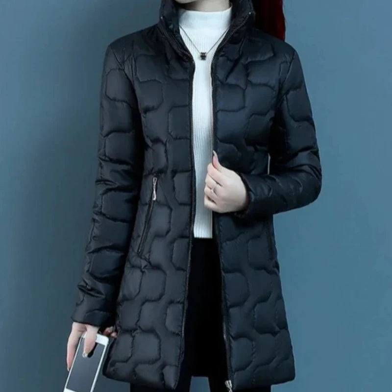 Women’s Quilted Cotton Coat | Lightweight Long Padded Winter Jacket