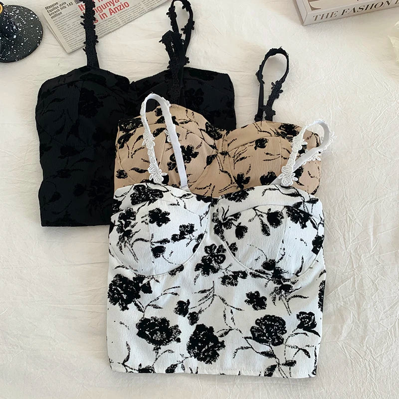 Women’s Padded Camis Crop Top | Spaghetti Strap Tank