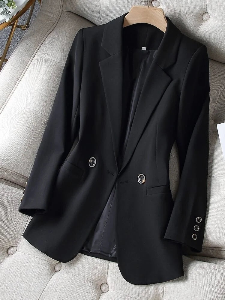 Women’s Double-Breasted Blazer | Elegant Slim Fit Office & Streetwear Jacket