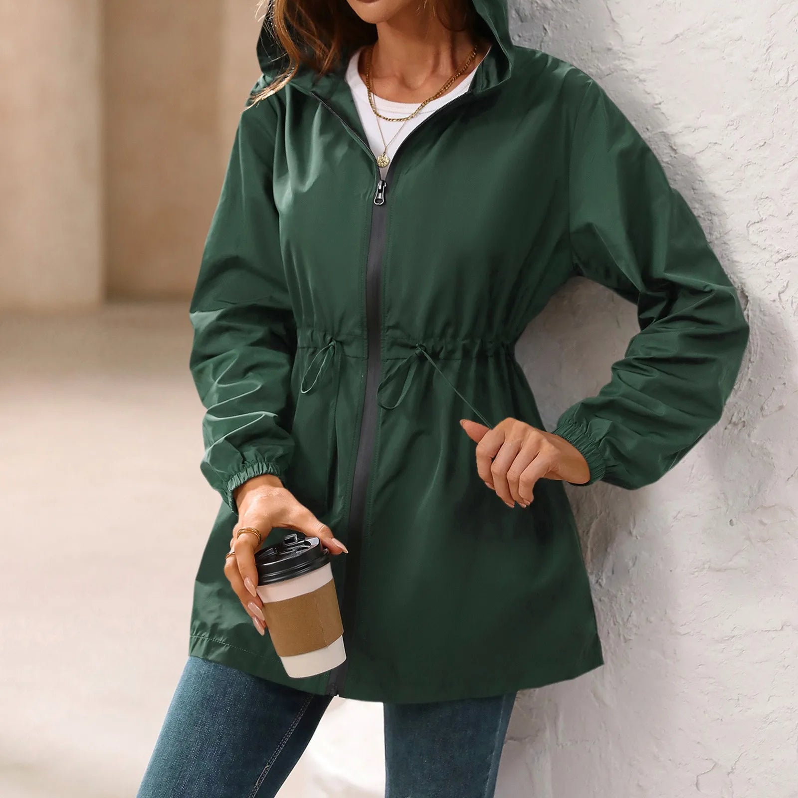 Women’s Waterproof Hiking Jacket – Hooded Rain Poncho for Outdoor Tourism & Streetwear