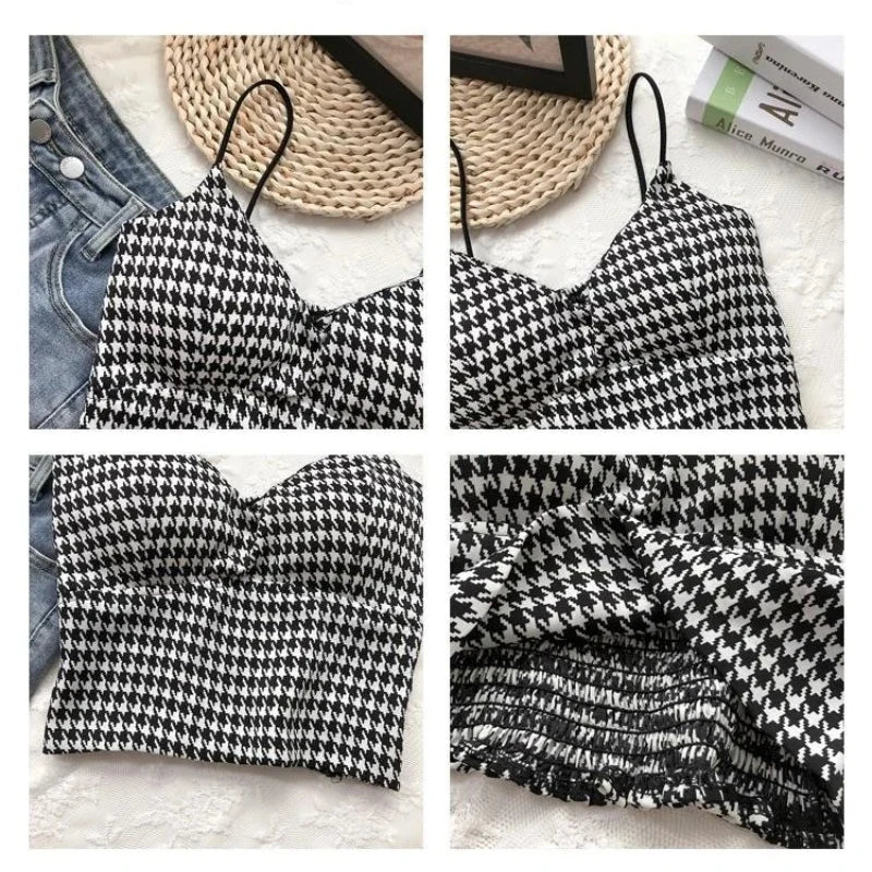 Women’s Padded Crop Camisole – Slim Fit Stretch Lightweight Summer Top