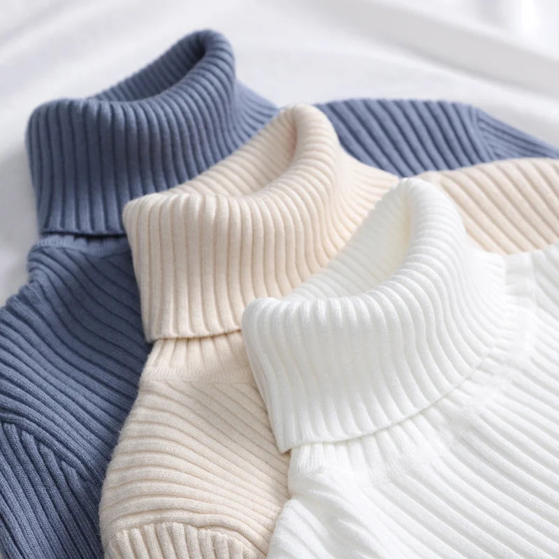 Soft Turtleneck Sweater Women Slim Knit Winter Pullover