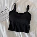 Women’s Sleeveless Crop Cami – Soft Stretch Basic Fitted Summer Top