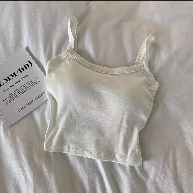 Sexy Sleeveless Crop Top Women Basic Stretch Cami