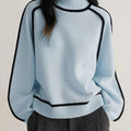 Women’s Turtleneck Patchwork Sweater | Loose Knit Pullover