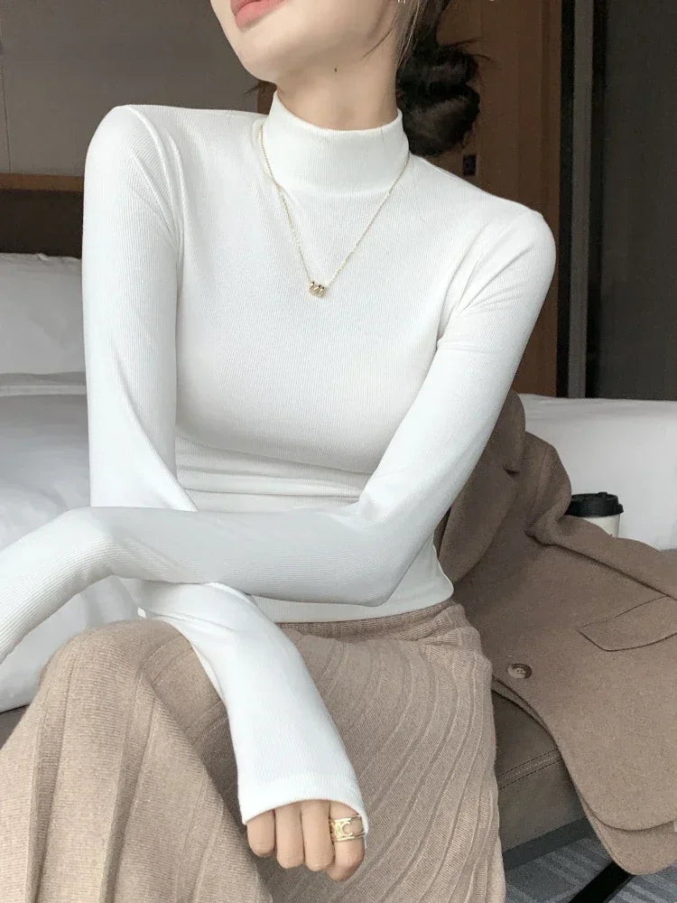 Women’s Half Turtleneck Knit Sweater | Slim Casual Pullover