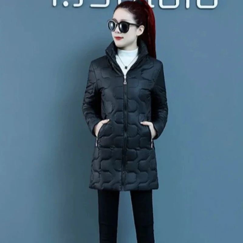 Women’s Quilted Cotton Coat | Lightweight Long Padded Winter Jacket