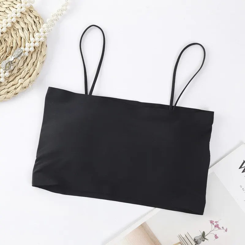 Seamless Backless Crop Top Women Strap Summer Cami