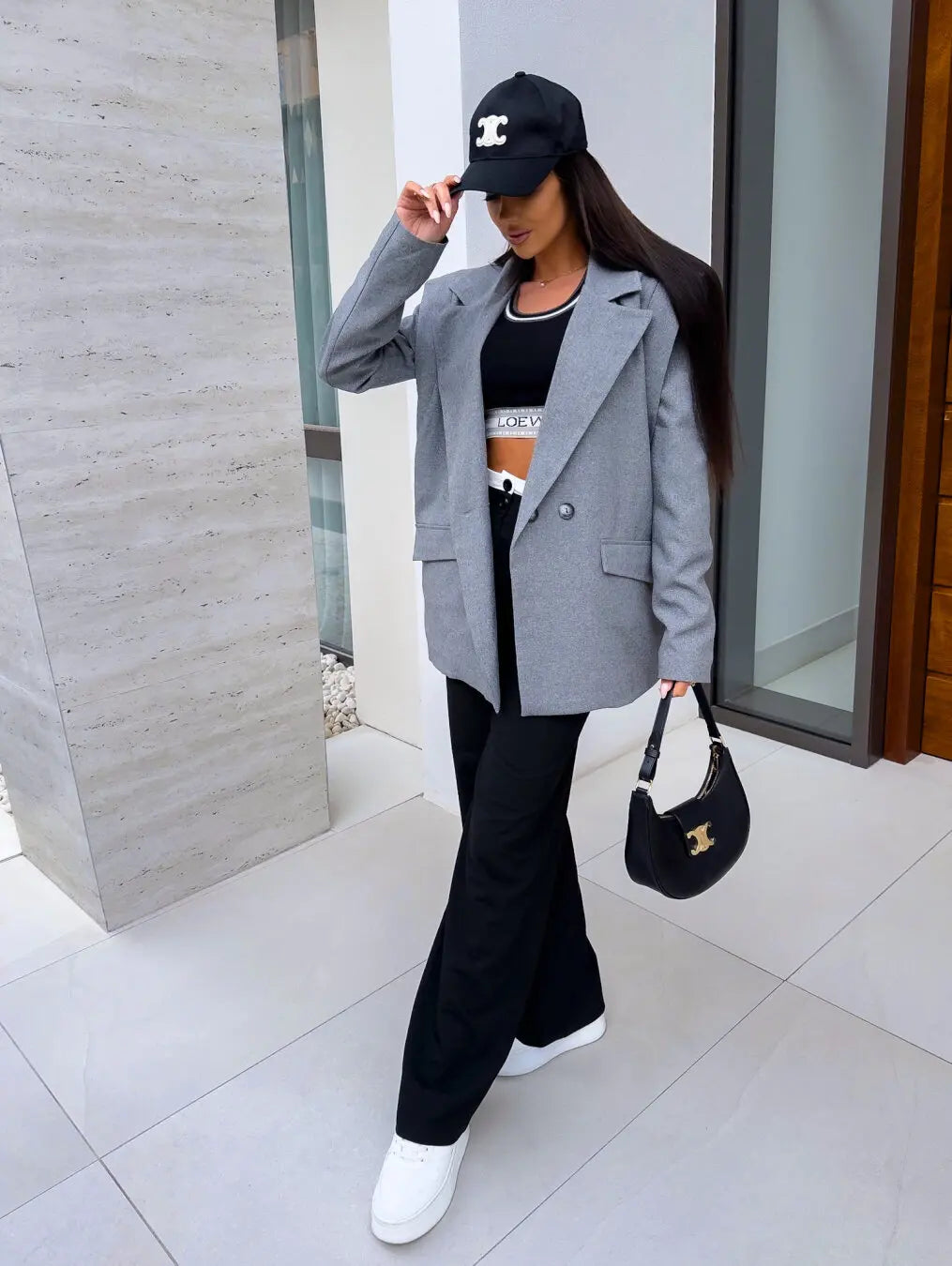 Women’s Formal Blazer Coat | Elegant Double-Breasted Office Jacket
