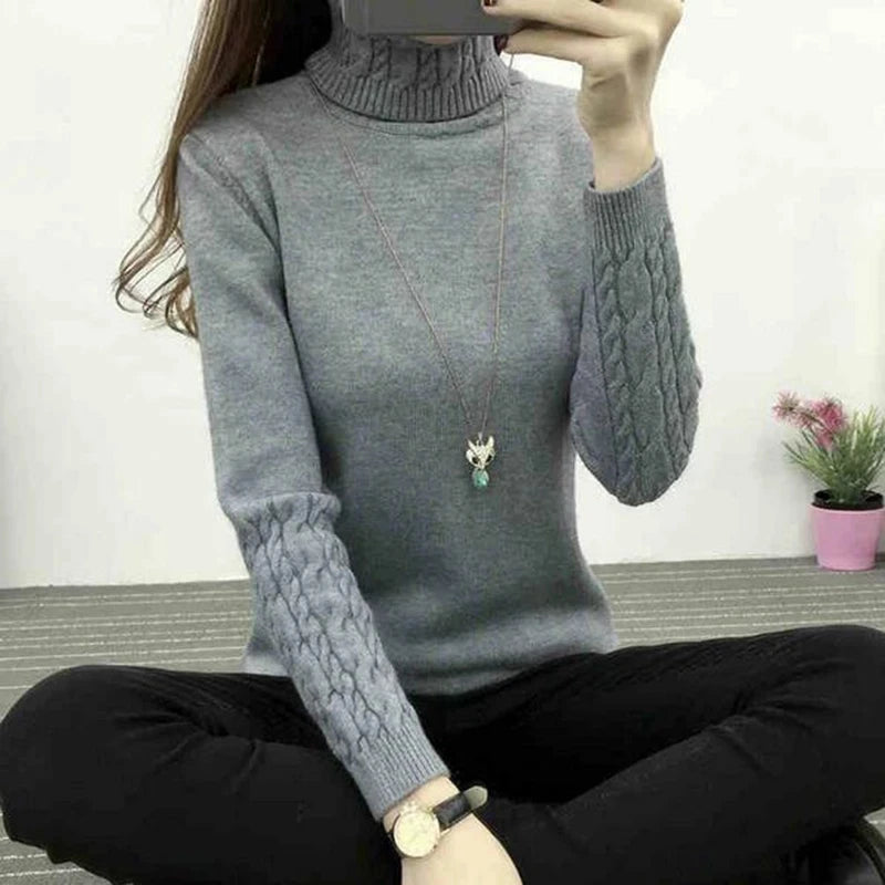 Women’s Turtleneck Knit Sweater | Warm Casual Pullover