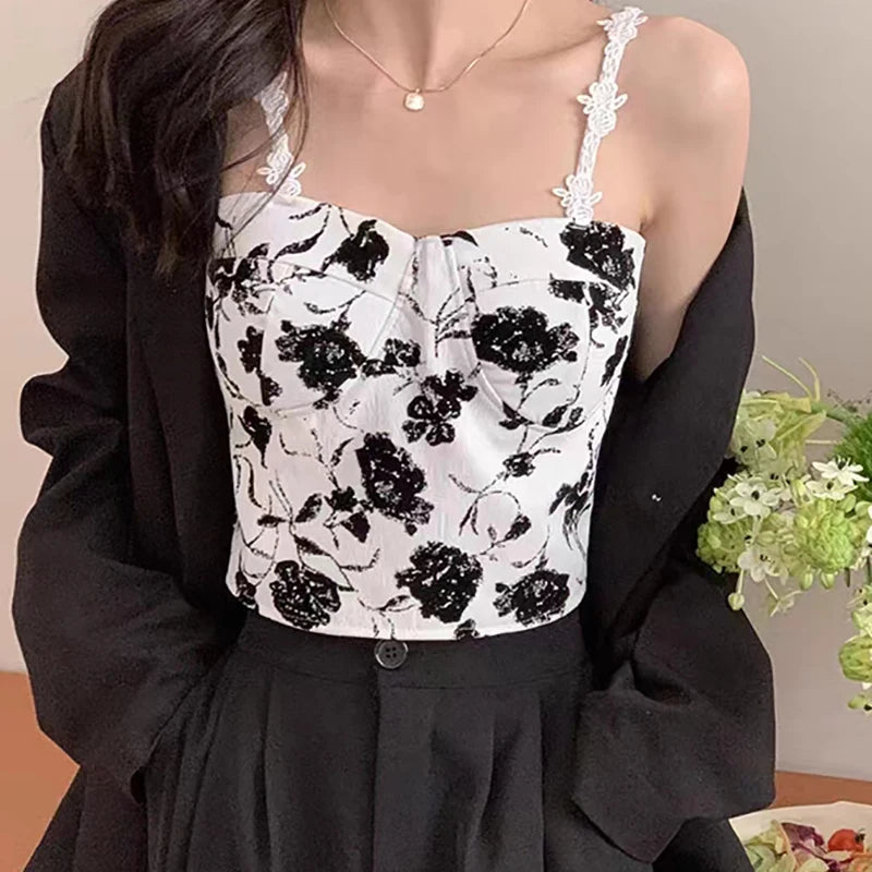 Women’s Padded Camis Crop Top | Spaghetti Strap Tank