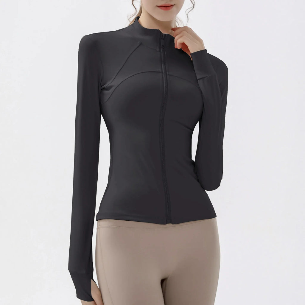 Women’s Quick-Dry Sports Jacket – Long Sleeve Running & Gym Fitness Top