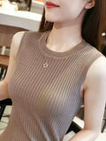 Women’s Sleeveless Knit Blouse | O-Neck Summer Top