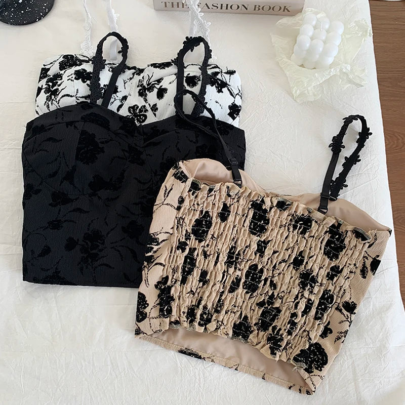 Women’s Padded Camis Crop Top | Spaghetti Strap Tank