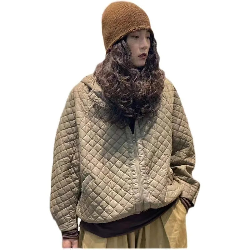 Retro Hooded Women’s Parka 2026 | Korean Loose Fit Casual Winter Jacket