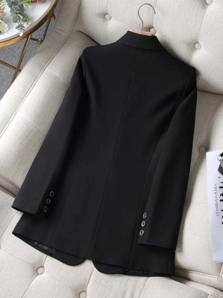Women’s Double-Breasted Blazer | Elegant Slim Fit Office & Streetwear Jacket