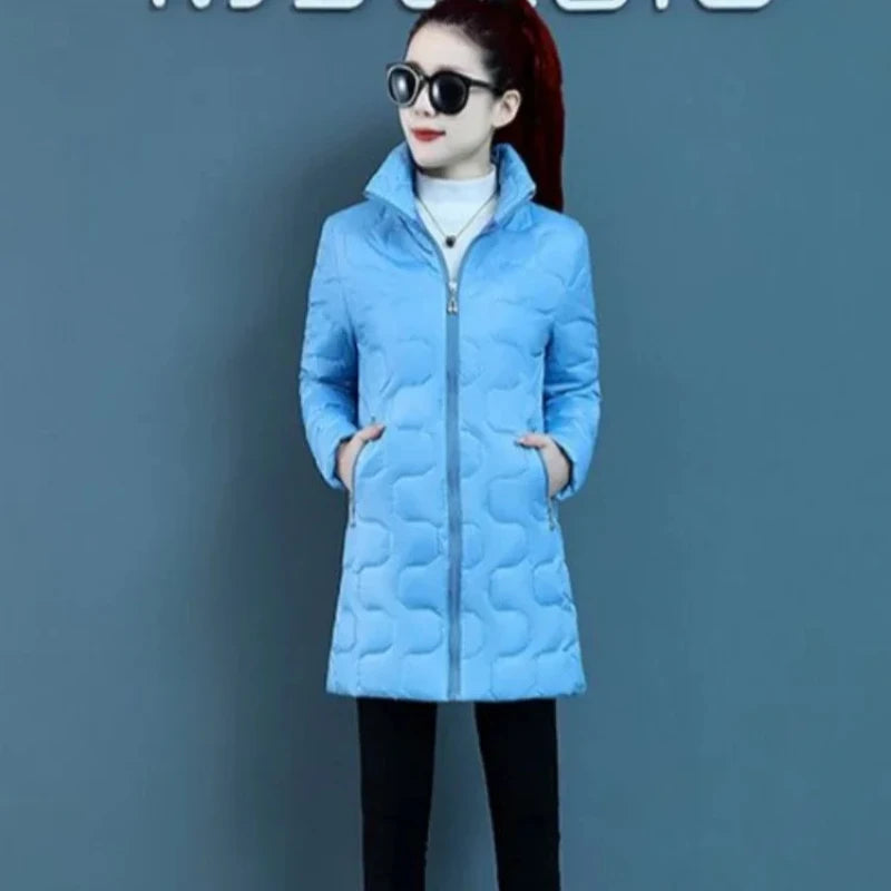 Women’s Quilted Cotton Coat | Lightweight Long Padded Winter Jacket