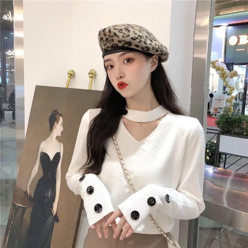 Halter Neck Knit Sweater | Slim Fit Women’s Pullover