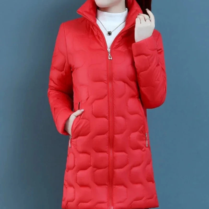 Women’s Quilted Cotton Coat | Lightweight Long Padded Winter Jacket