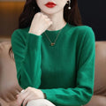 Women’s O-Neck Wool Knit Sweater | Loose Casual Pullover
