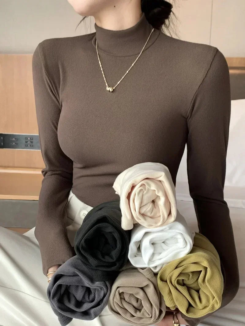 Women’s Half Turtleneck Knit Sweater | Slim Casual Pullover