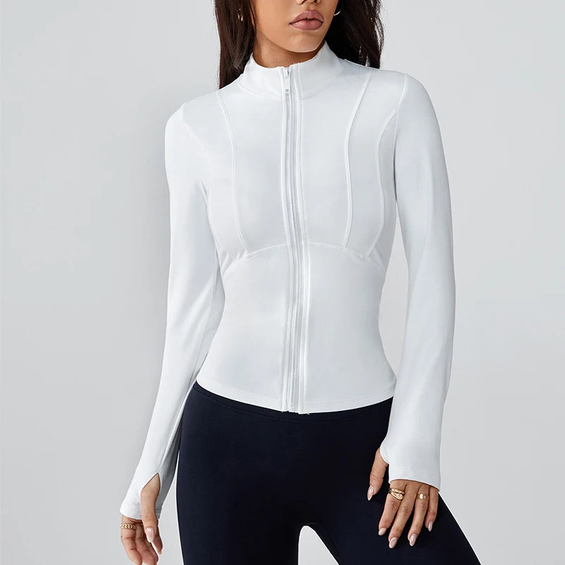 Women’s Summer Slimming Sports Jacket – Lightweight Quick-Dry Running & Yoga Top