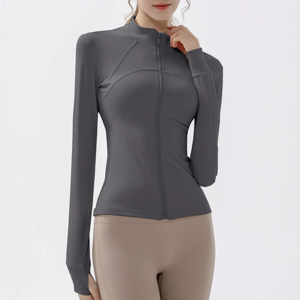 Women’s Quick-Dry Sports Jacket – Long Sleeve Running & Gym Fitness Top